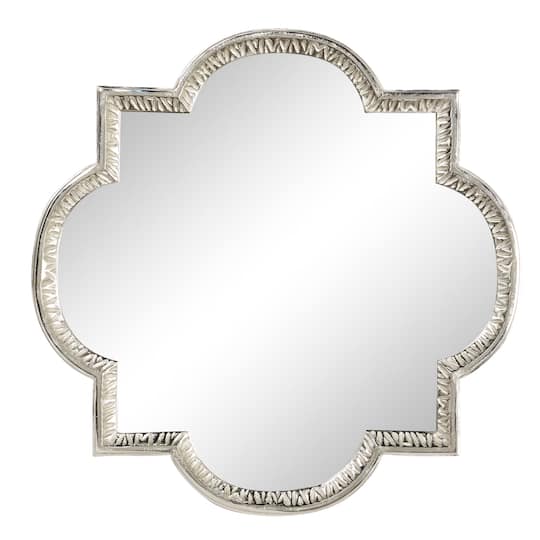 Gray Glam Aluminum Wall Mirror, 40" x 40"